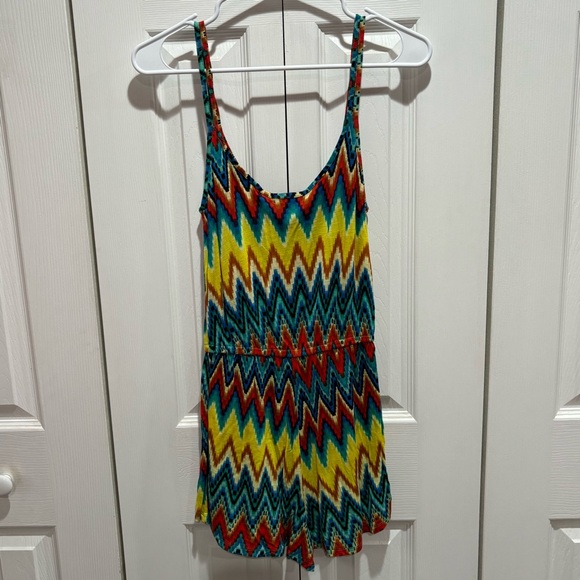 WET SEAL Women’s Multicolor Tribal Aztec Print Romper / Swim Cover Up - size XS - Picture 4 of 4